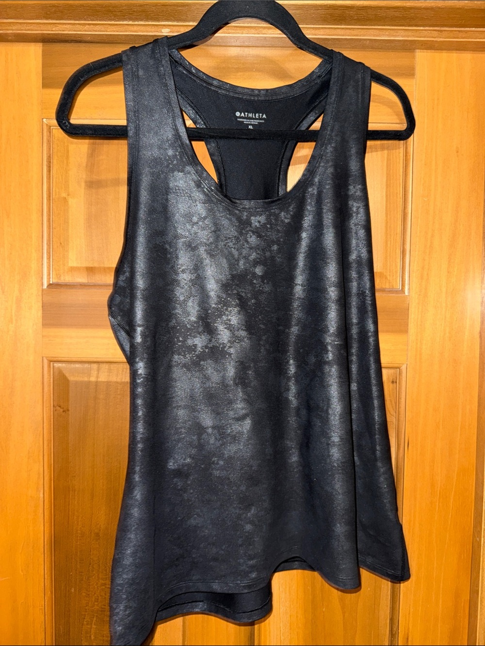 Athleta Black Shiny Racerback Tank